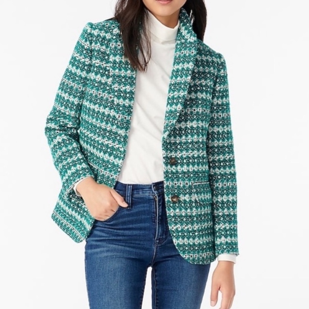 NEW J CREW Collection Blazer Size 0 Nalya Tweed NWOT